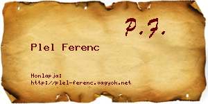 Plel Ferenc névjegykártya